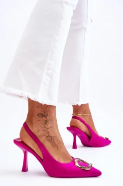 Modne Szpilki Z Ozdobą I Cyrkoniami Fuksja Alexia