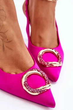 Modne Szpilki Z Ozdobą I Cyrkoniami Fuksja Alexia