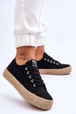 Modne Trampki Z Plecionką Lee Cooper LCW-23-31-1797L Czarne