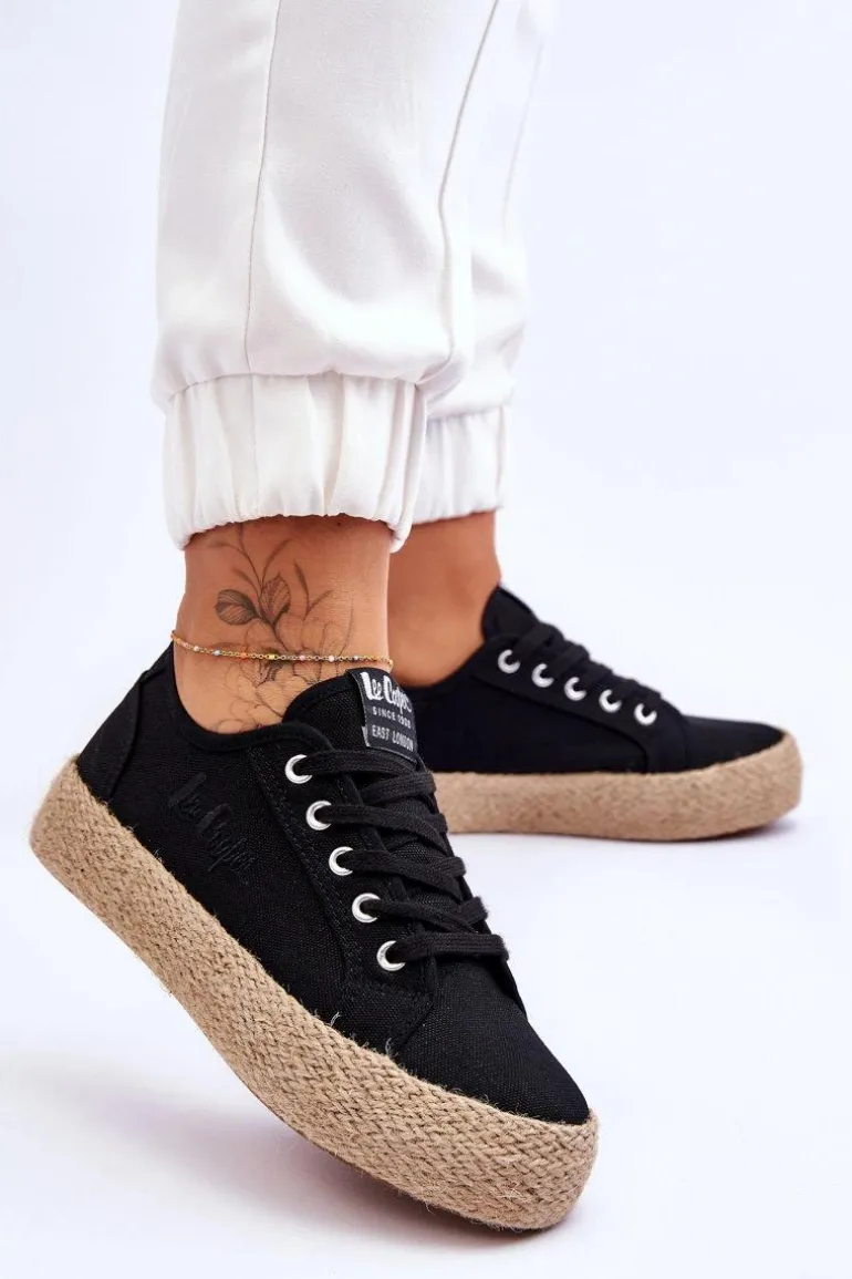 Modne Trampki Z Plecionką Lee Cooper LCW-23-31-1797L Czarne