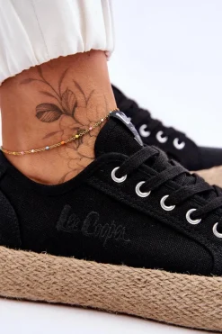 Modne Trampki Z Plecionką Lee Cooper LCW-23-31-1797L Czarne