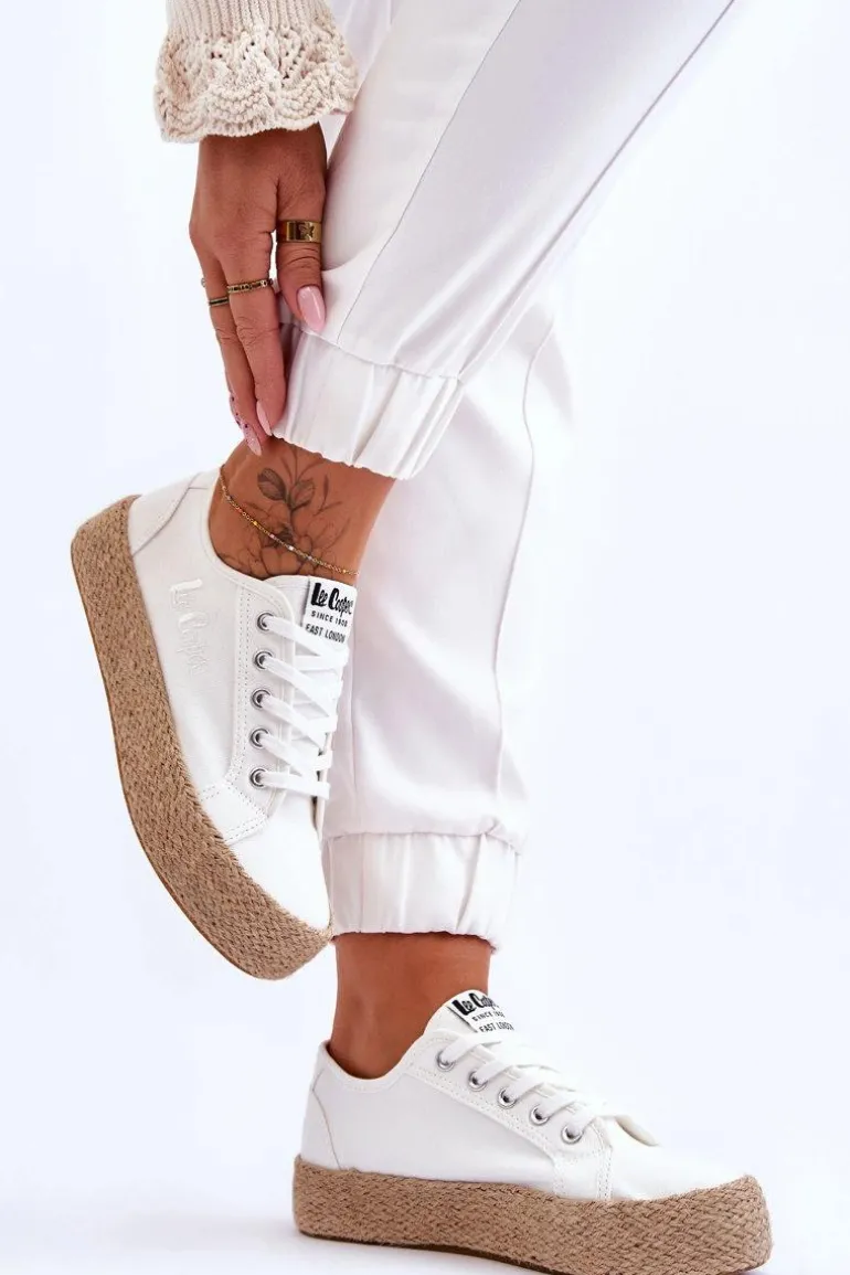 Modne Trampki Z Plecionką Lee Cooper LCW-23-31-1796L Białe