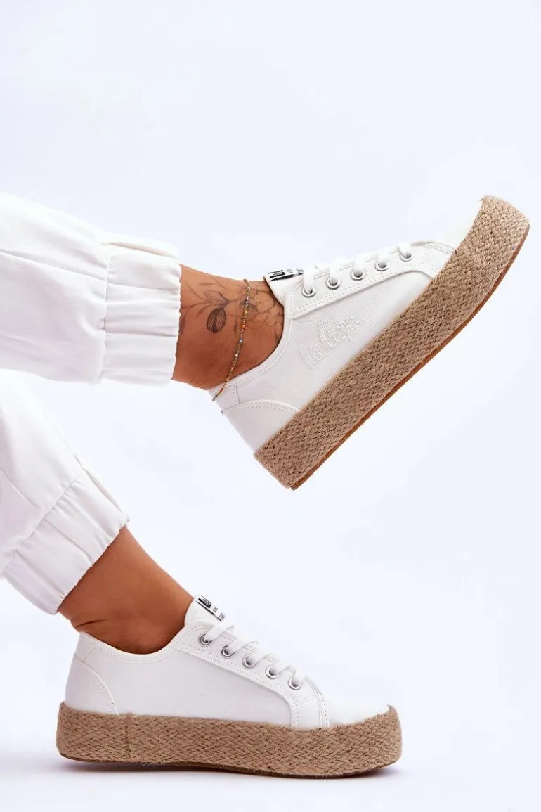 Modne Trampki Z Plecionką Lee Cooper LCW-23-31-1796L Białe