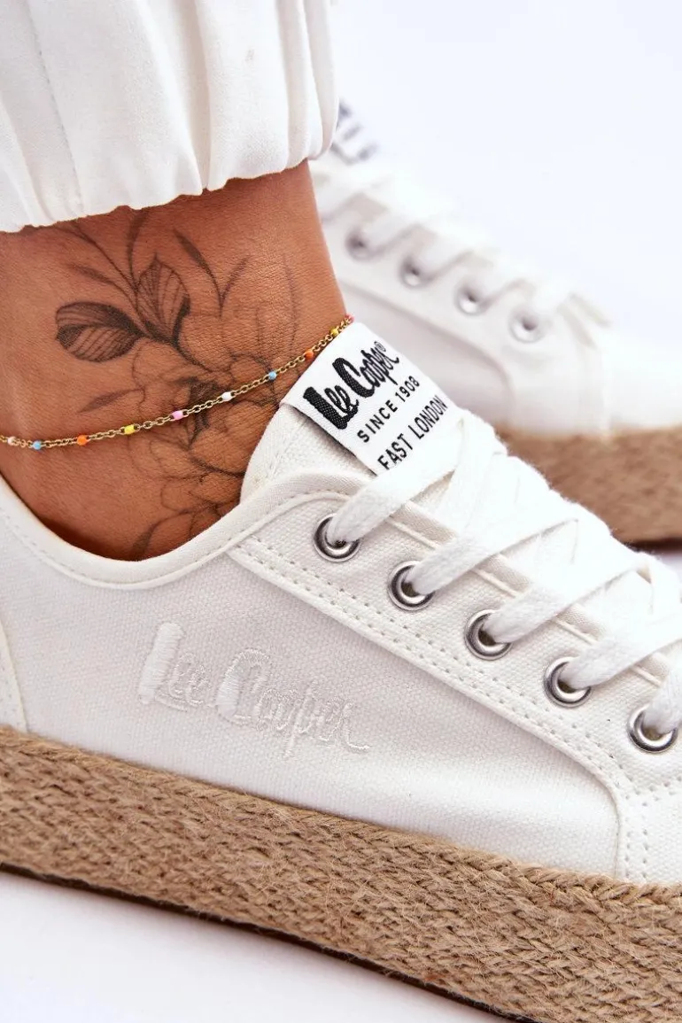 Modne Trampki Z Plecionką Lee Cooper LCW-23-31-1796L Białe