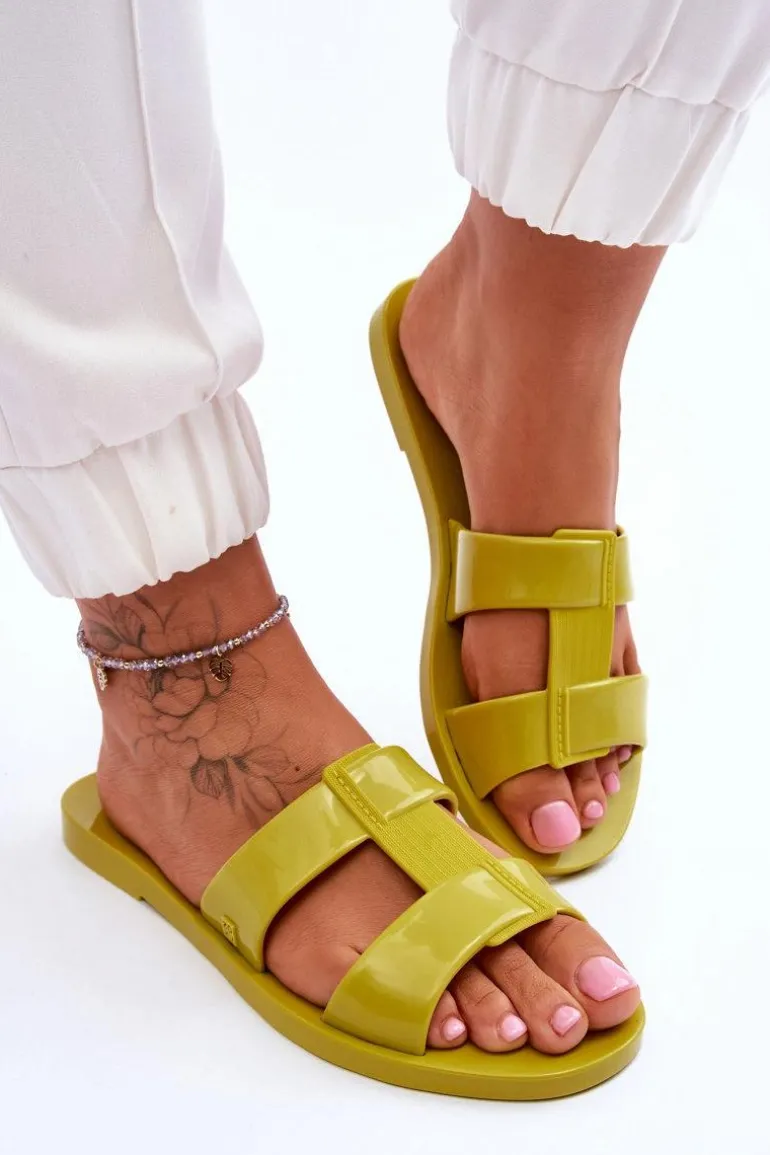 Modne Wegańskie Klapki ZAXY JJ285261 Zielone