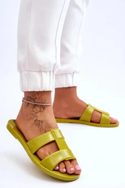 Modne Wegańskie Klapki ZAXY JJ285261 Zielone