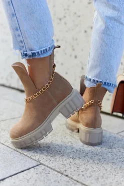 Modne Zamszowe Botki Z Wycięciem Camel Lemar Forget Me