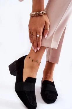 Modne Zamszowe Czółenka La.Fi 230033B-SU Czarne