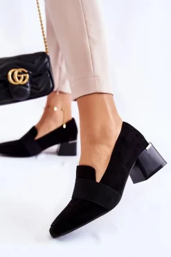 Modne Zamszowe Czółenka La.Fi 230033B-SU Czarne