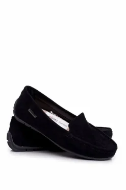 Mokasyny Damskie Czarne Zamszowe Morreno
