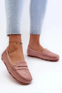 Mokasyny Damskie Eko Zamszowe Big Star NN274928 Memory Foam System Różowe