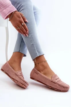 Mokasyny Damskie Eko Zamszowe Big Star NN274928 Memory Foam System Różowe