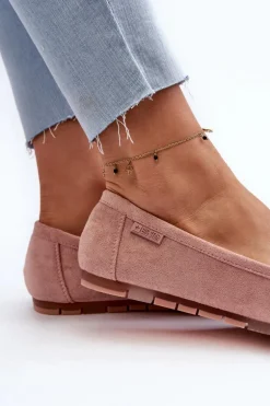 Mokasyny Damskie Eko Zamszowe Big Star NN274928 Memory Foam System Różowe