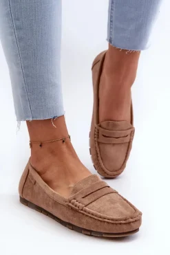 Mokasyny Damskie Eko Zamszowe Big Star NN274930 Memory Foam System Beżowe