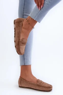 Mokasyny Damskie Eko Zamszowe Big Star NN274930 Memory Foam System Beżowe