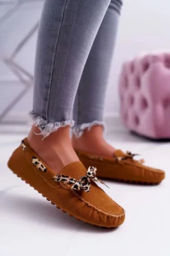 Mokasyny Damskie Lu Boo Wygodne Camel Plummy