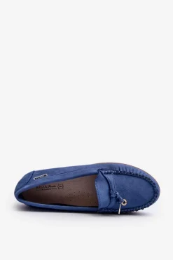 Mokasyny Damskie Na Platformie Niebieskie Railav