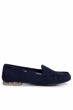 Mokasyny Damskie Sergio Leone Zamszowe Granatowe MK722