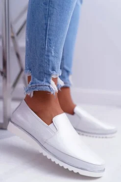 Mokasyny Damskie Sergio Leone Srebrne Magento