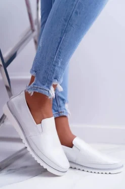 Mokasyny Damskie Sergio Leone Srebrne Magento