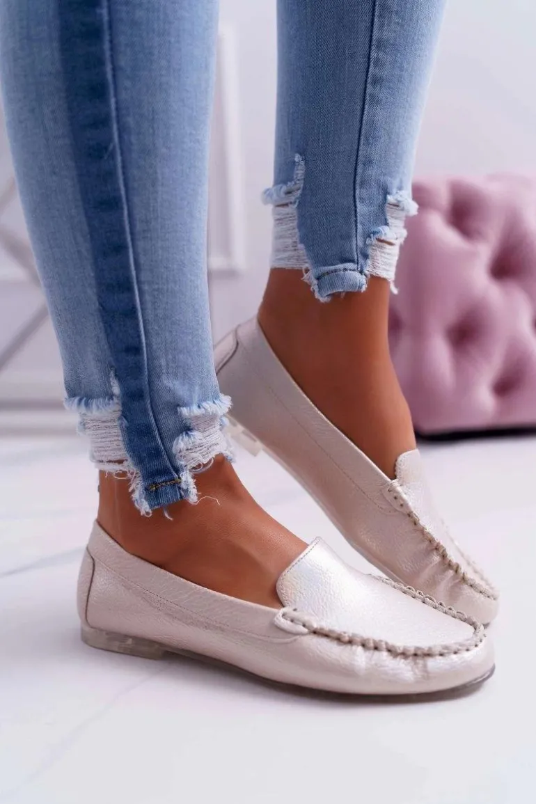 Mokasyny Damskie Sergio Leone Złota Perła Winted