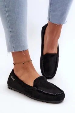 Mokasyny Damskie Z Eko Zamszu Czarne Amrutia