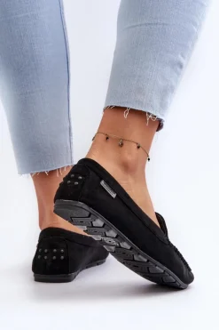 Mokasyny Damskie Z Eko Zamszu Czarne Amrutia