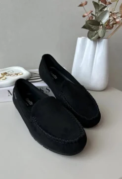 Mokasyny Damskie Z Eko Zamszu Czarne Amrutia