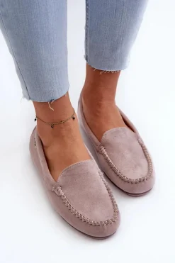 Mokasyny Damskie Z Eko Zamszu Fioletowe Amrutia