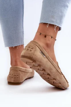 Mokasyny Damskie Z Eko Zamszu Brązowe Amrutia