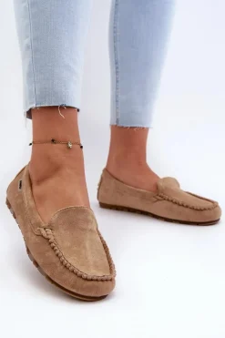 Mokasyny Damskie Z Eko Zamszu Brązowe Amrutia