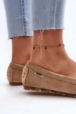 Mokasyny Damskie Z Eko Zamszu Brązowe Amrutia