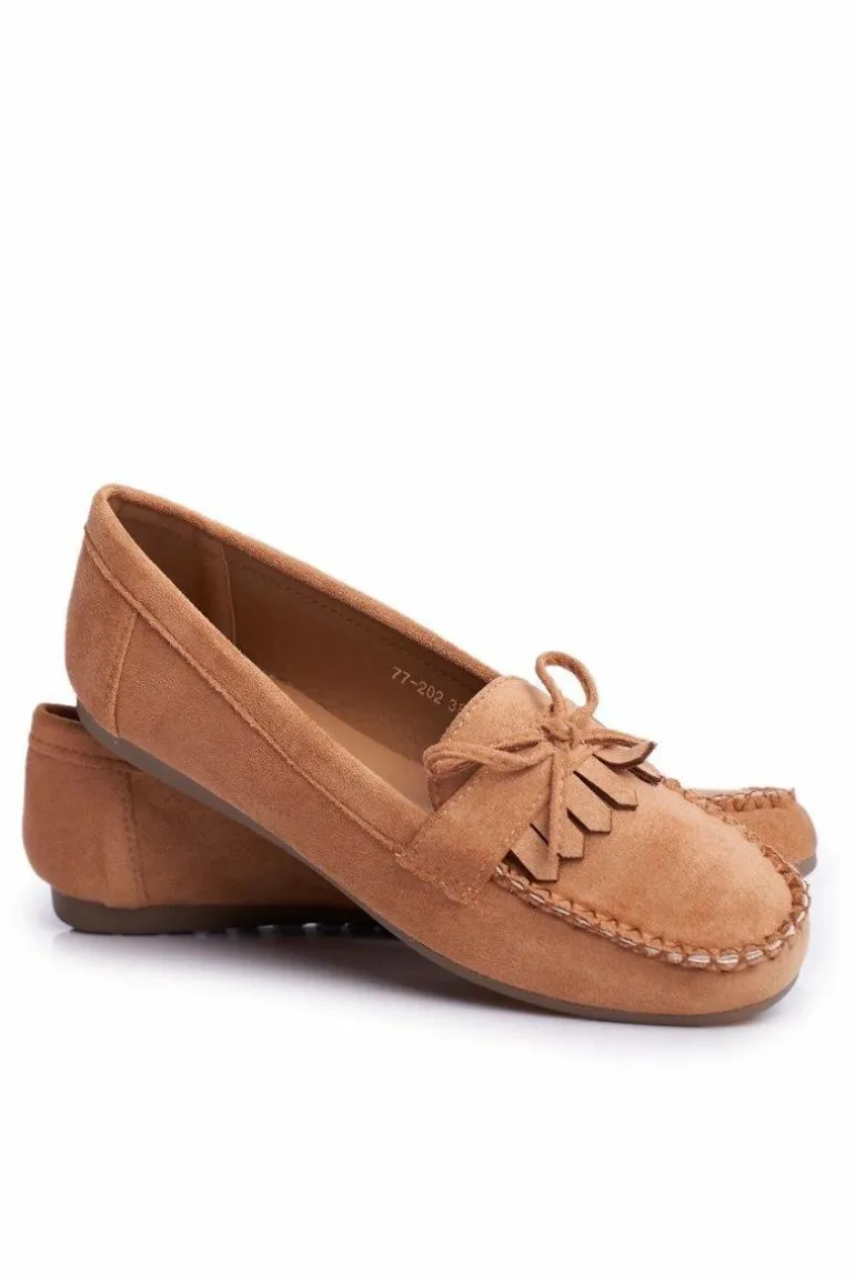 Mokasyny Damskie Zamszowe Camel Velucci