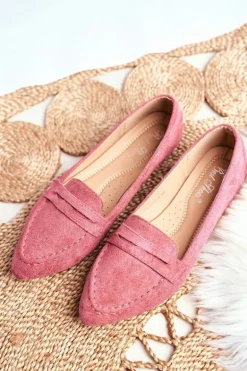 Mokasyny Damskie Zamszowe CH-1M6 Różowe Laveria