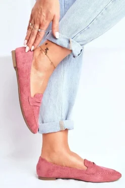 Mokasyny Damskie Zamszowe CH-1M6 Różowe Laveria