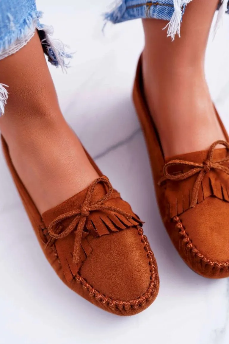 Mokasyny Damskie Zamszowe Camel Espanto