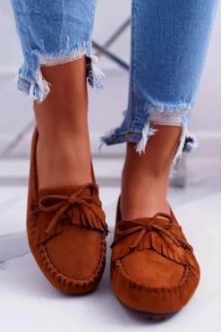 Mokasyny Damskie Zamszowe Camel Espanto