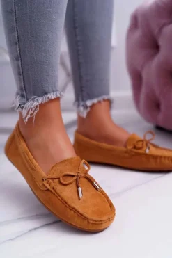 Mokasyny Damskie Zamszowe Komfortowe Camel Buggy