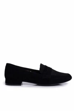 Mokasyny Damskie Zamszowe Sergio Leone MK734 Czarne Nebbi