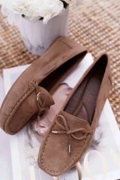 Mokasyny Damskie Zamszowe Komfortowe Khaki Buggy