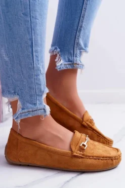 Mokasyny Damskie Zamszowe Comfort Camel Anzio