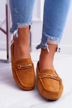 Mokasyny Damskie Zamszowe Comfort Camel Anzio