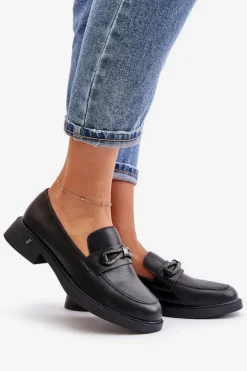 Mokasyny Damskie Ze Skóry Naturalnej Vinceza 62181 Czarne