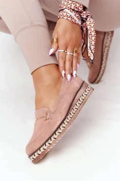 Mokasyny Na Platformie Laura Messi 2284 Różowe