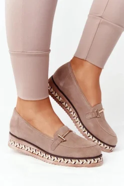 Mokasyny Na Platformie Laura Messi 2284 Jasny Brąz