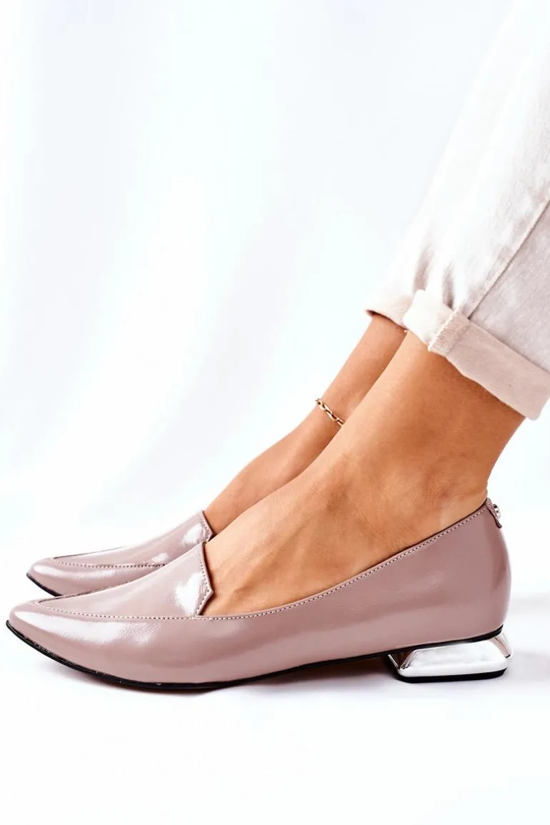 Mokasyny Na Srebrnym Obcasie Laura Messi 2013 Cappuccino