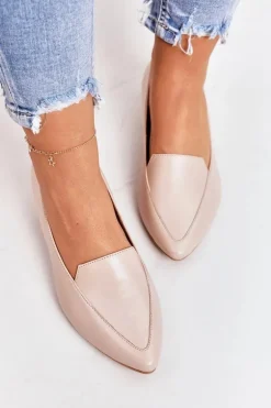 Mokasyny Na Złotym Obcasie Laura Messi 2013 Beżowe