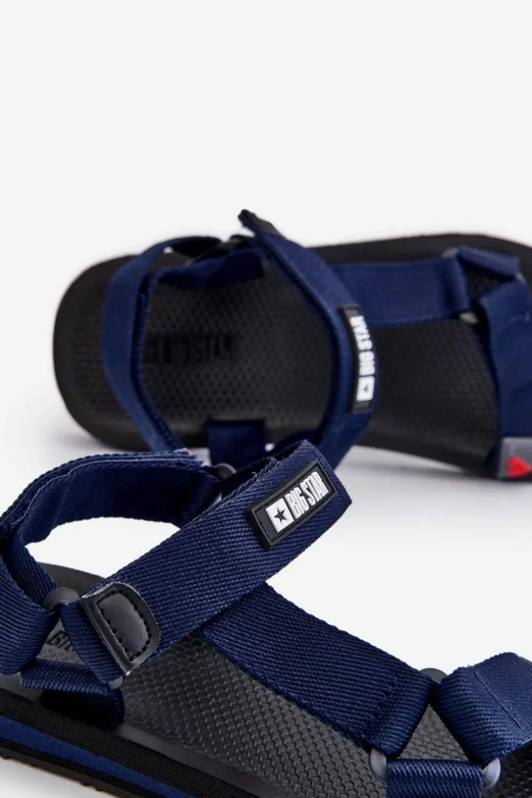 Męskie Sandały Na Rzepy Big Star DD174718 Granatowe