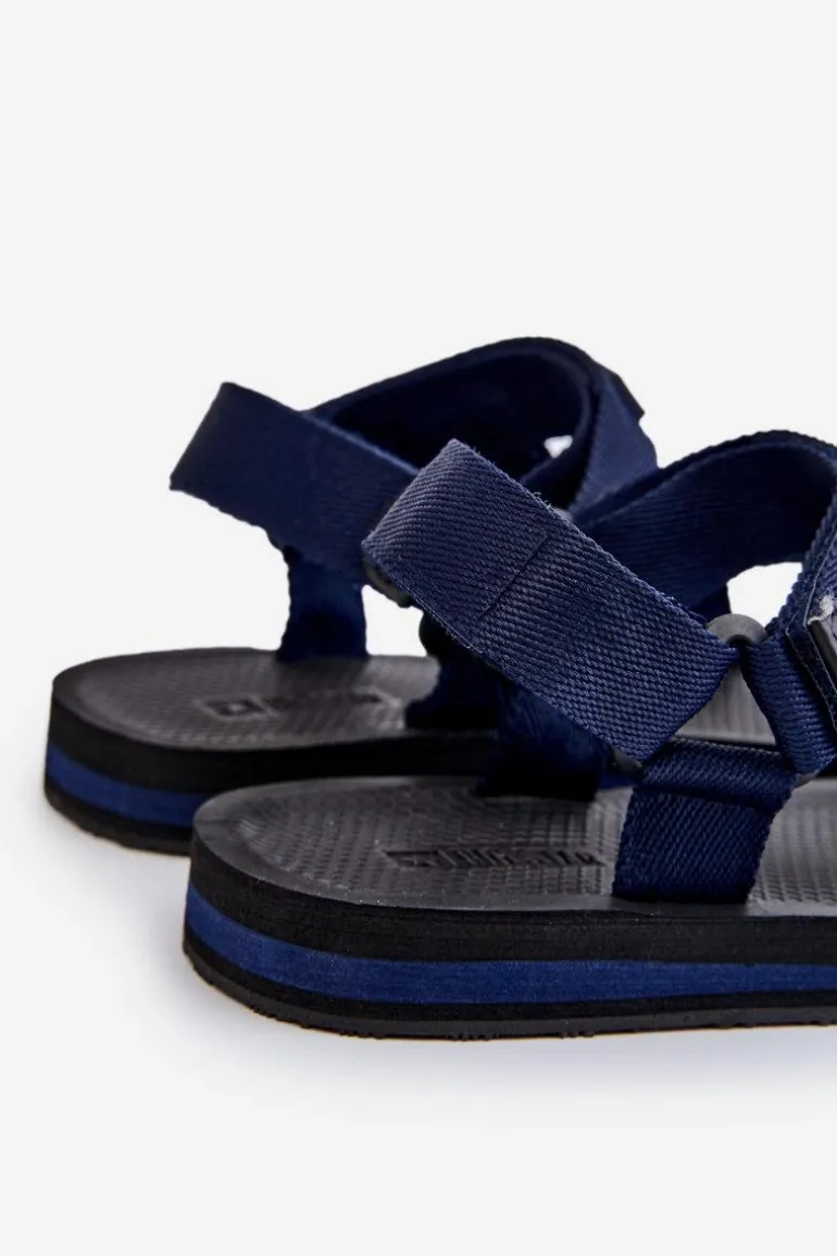 Męskie Sandały Na Rzepy Big Star DD174718 Granatowe