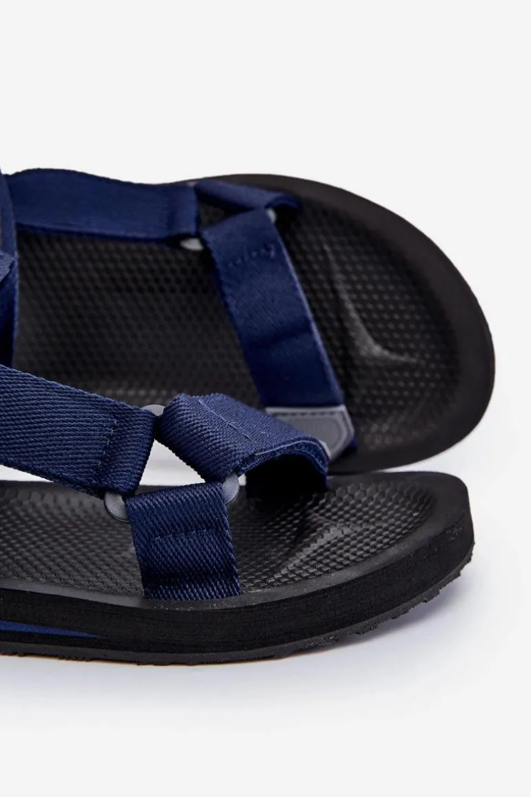 Męskie Sandały Na Rzepy Big Star DD174718 Granatowe